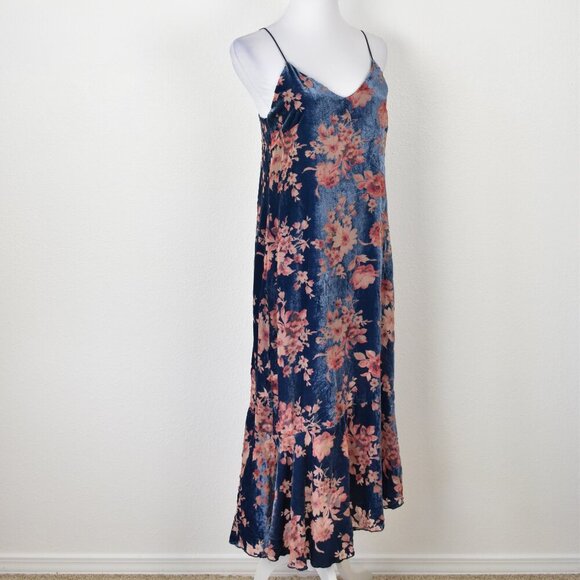 Line & Dot Floral Velvet Burnout Midi Dress NEW - S - Picture 8 of 9